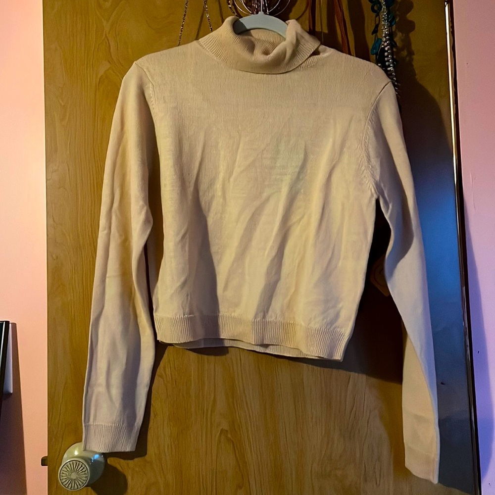 Brave Soul lightweight beige turtleneck sweater